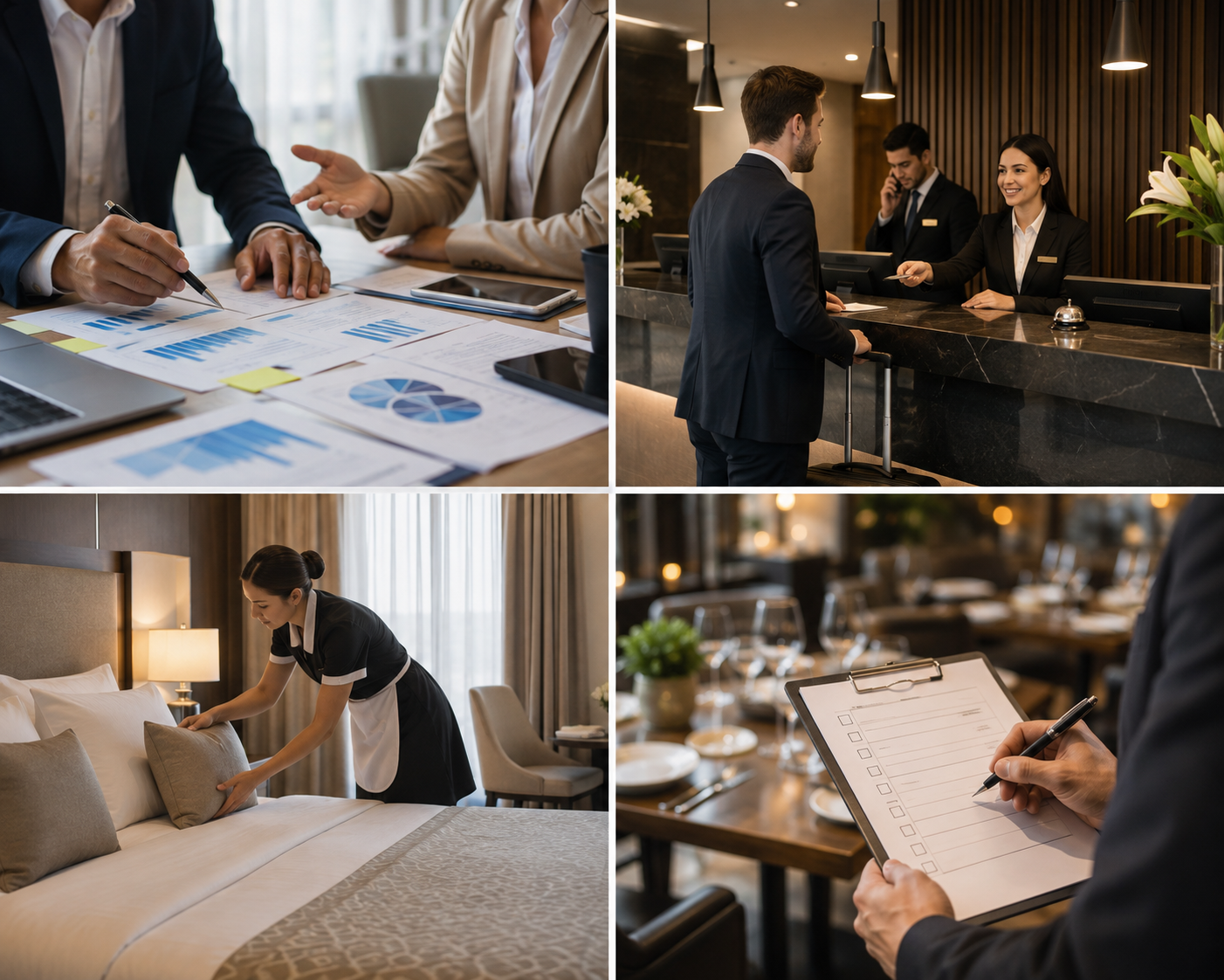 Staff professionale di hotel e ristorante