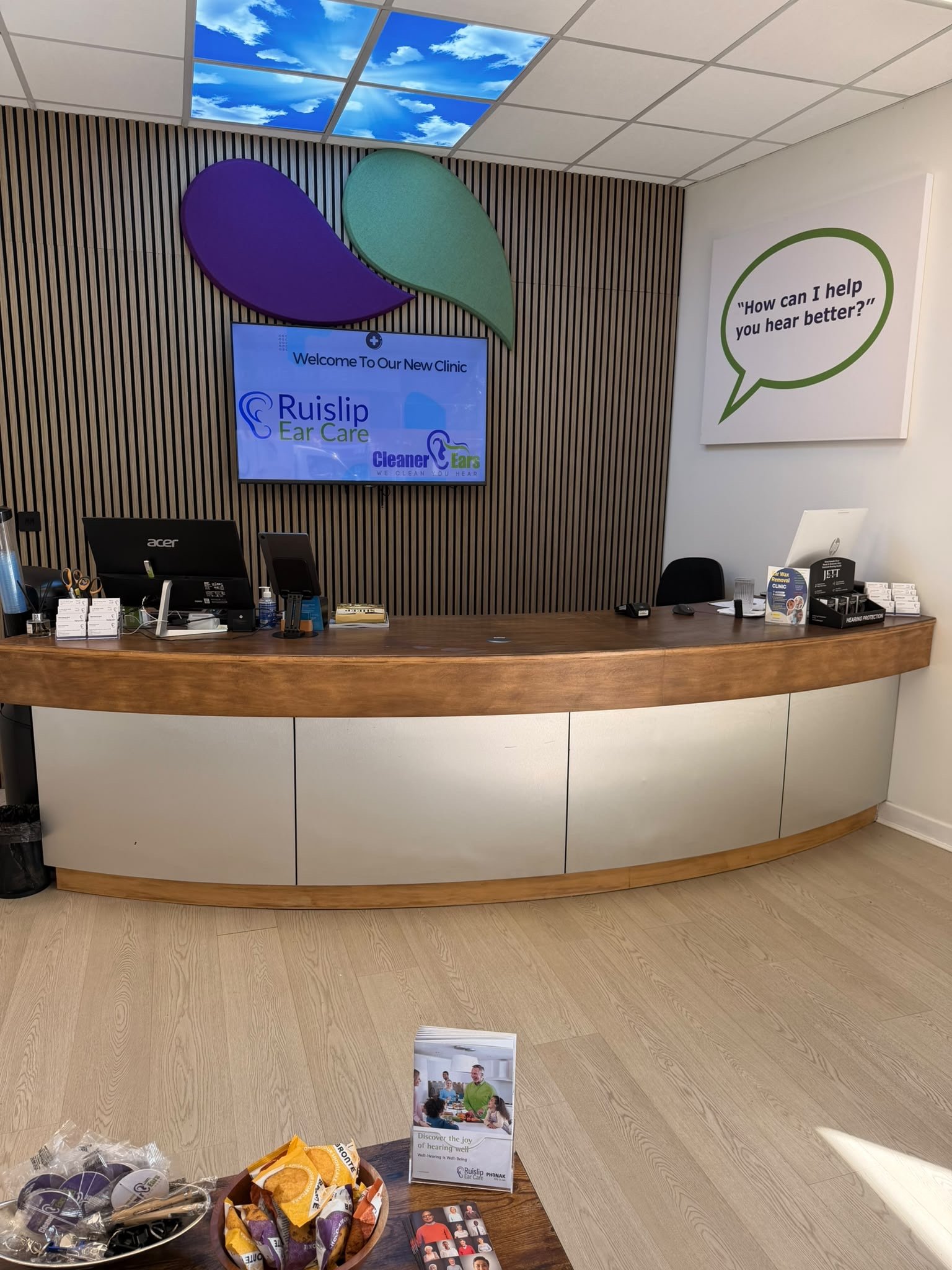 Welcoming, light-filled audiology clinic interior