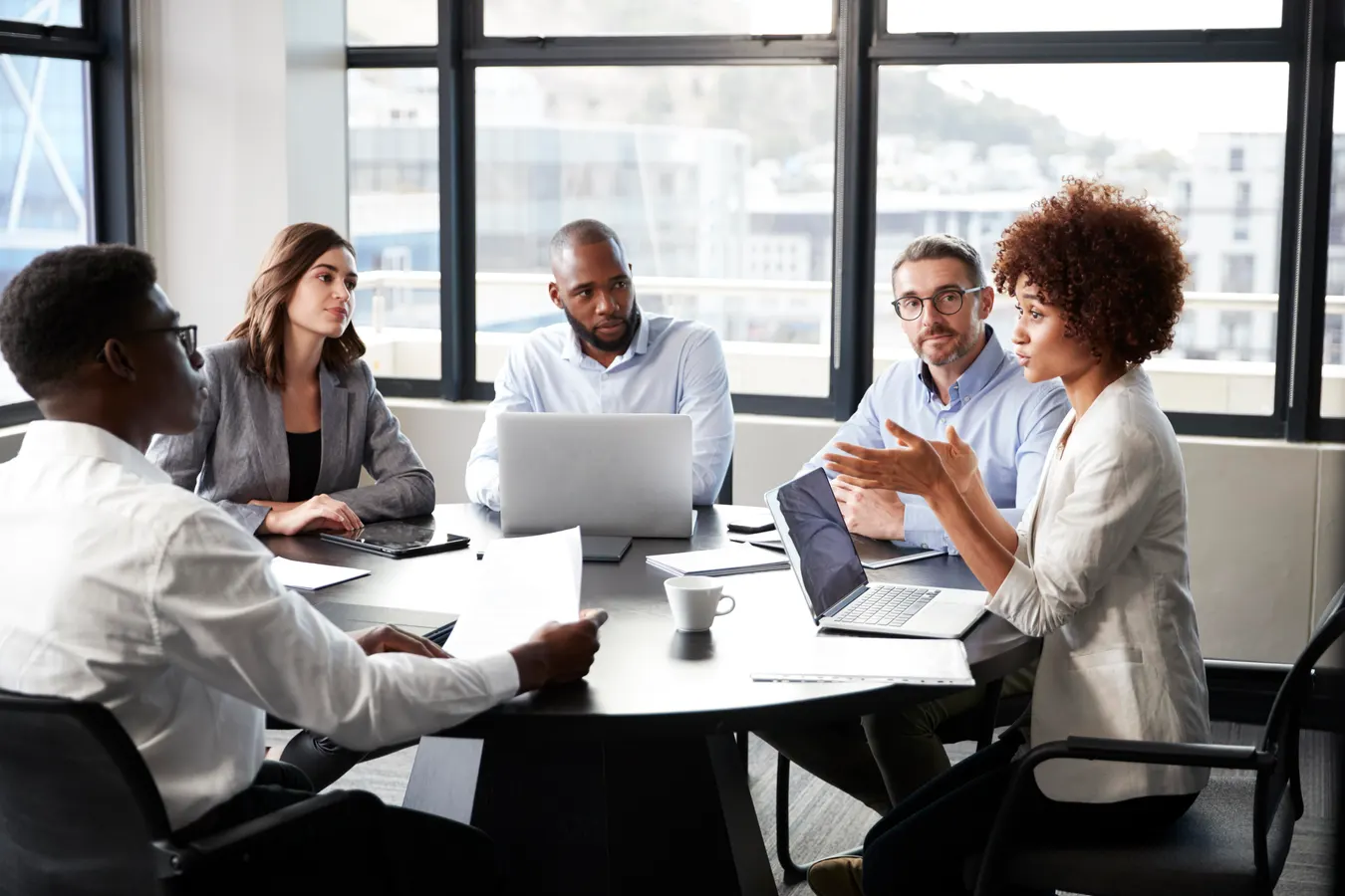 Modern corporate conference room