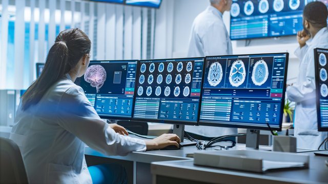 Healthcare professional using modern technology