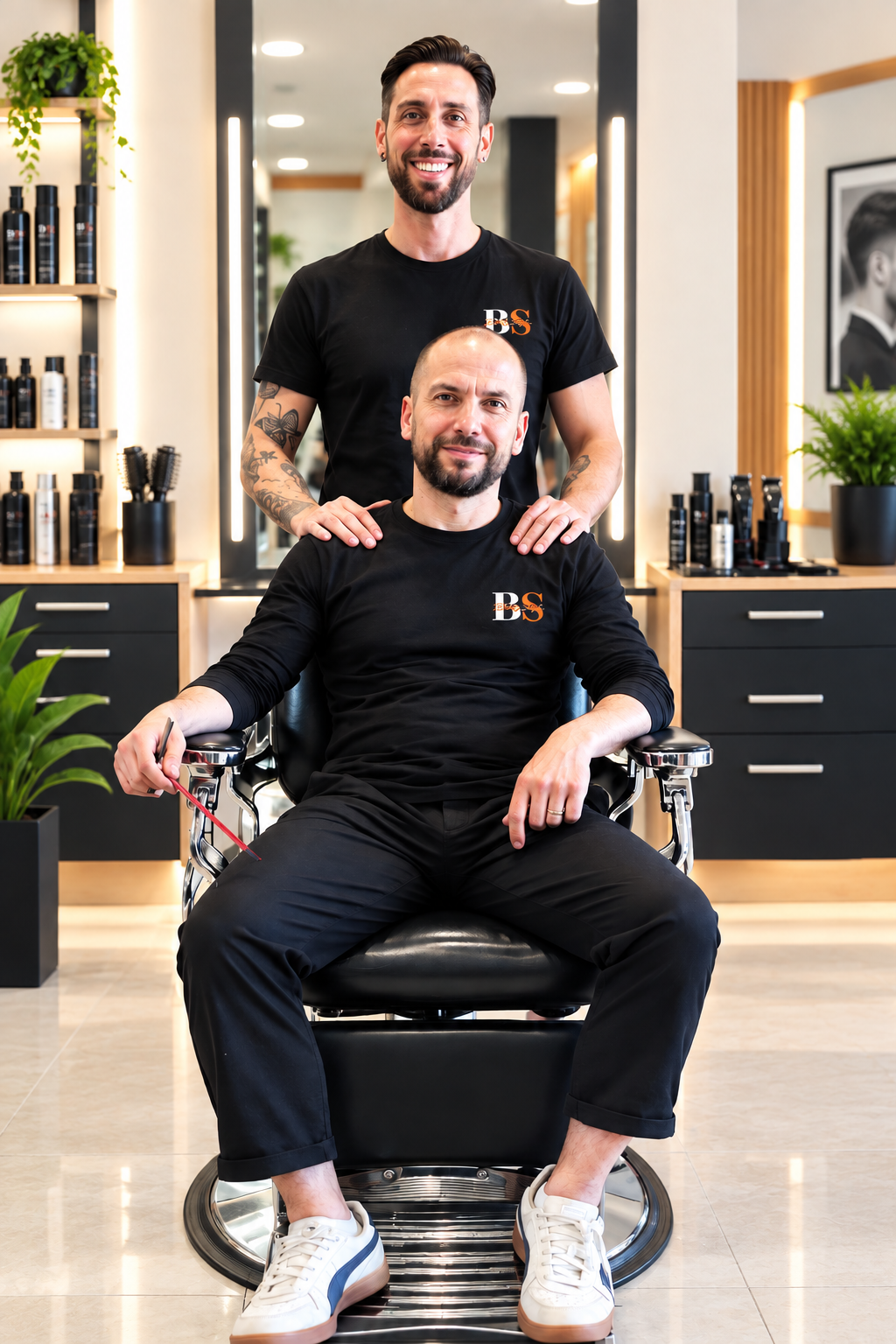 Luca ed Edward, titolari di Bady Style, nel loro salone a Tirrenia