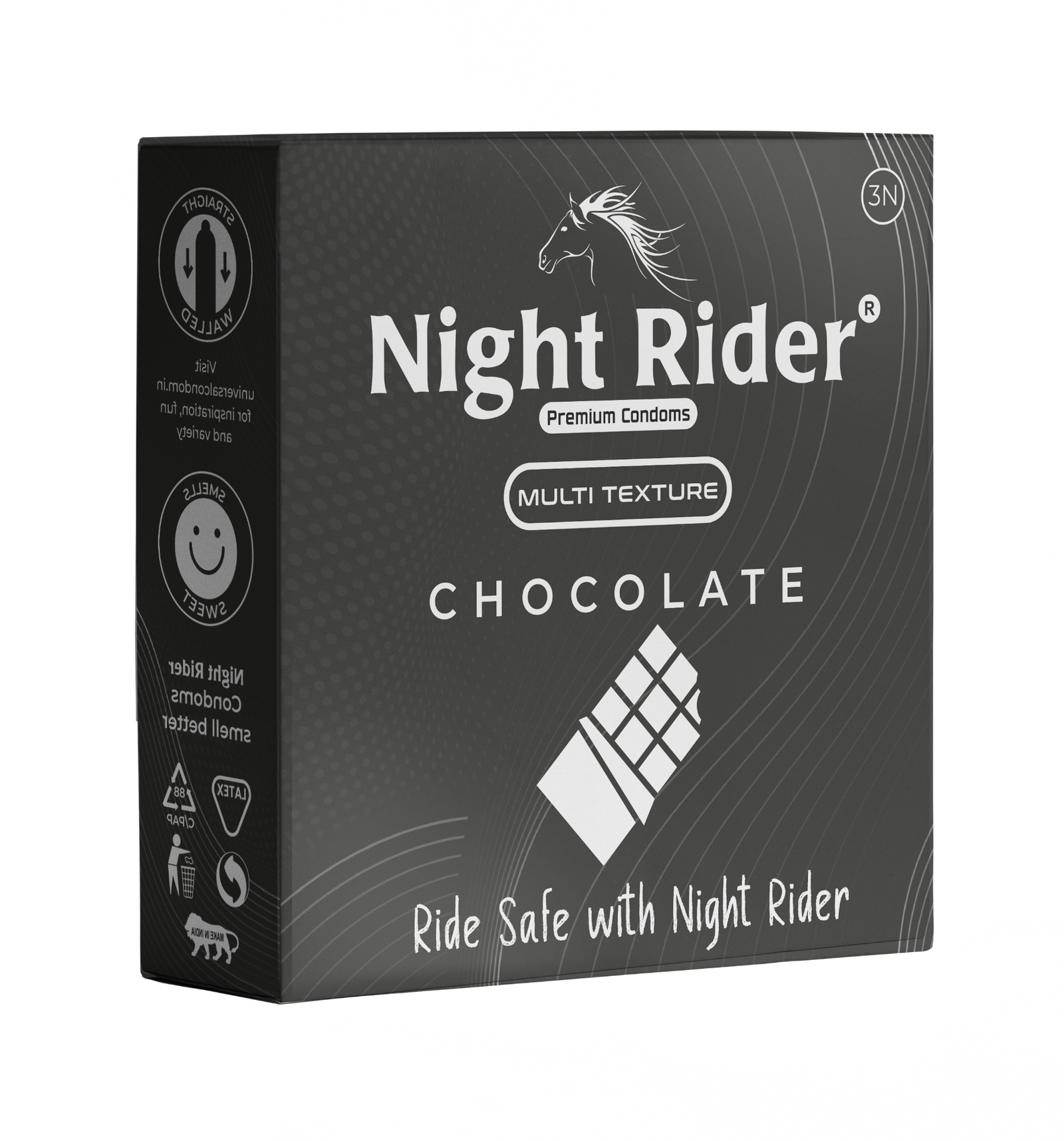 Night Rider Multi Texture Chocolate packaging, 3’s pack