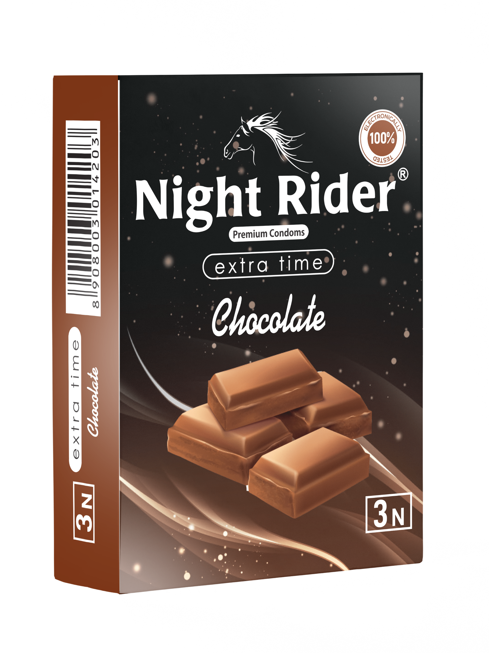 Night Rider Extra Time Chocolate packaging, 3’s pack