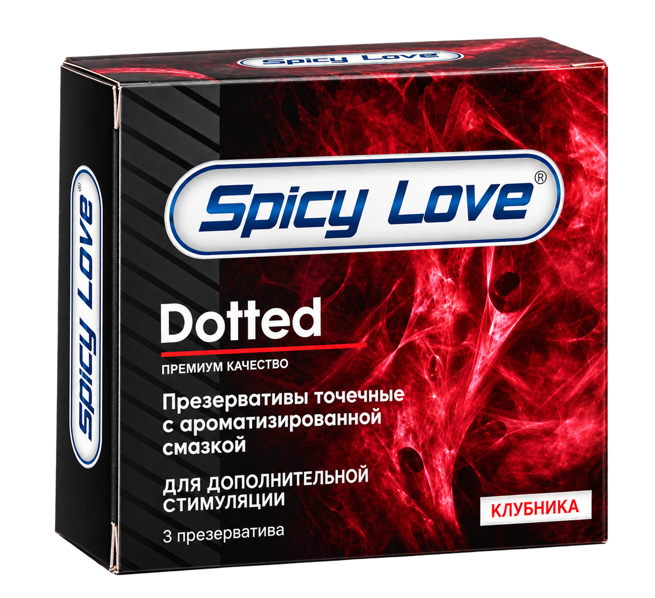 Spicy Love Strawberry Flavored Condom packaging