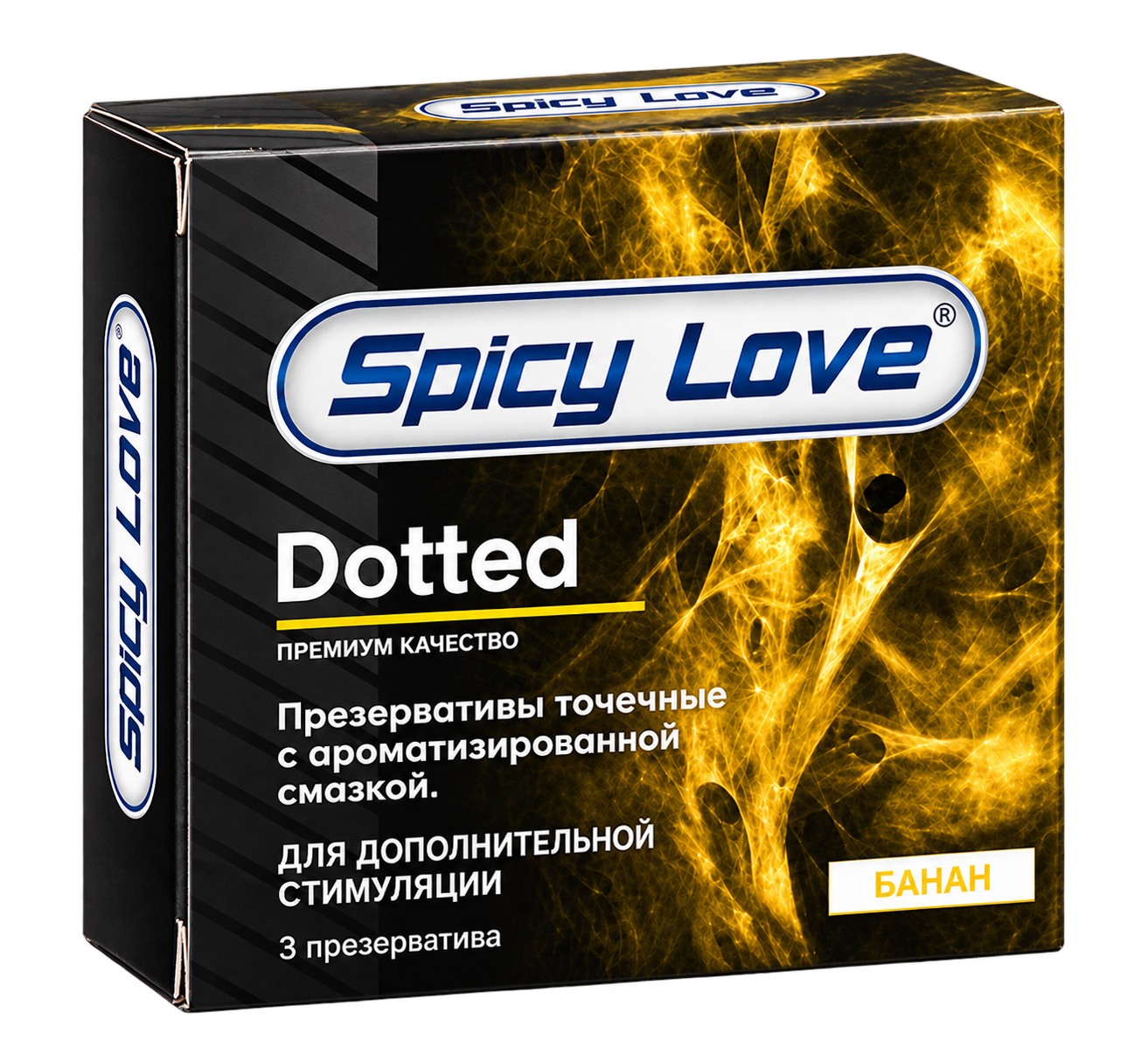 Spicy Love Banana Flavored Condom packaging