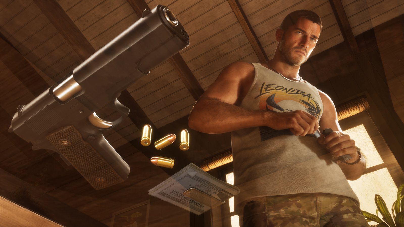 Cena promocional de GTA 6 com um personagem da Rockstar Games