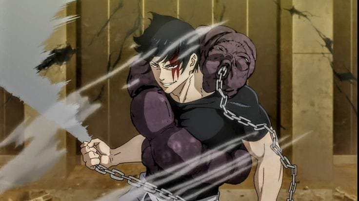Toji Fushiguro segurando uma corrente em Jujutsu Kaisen