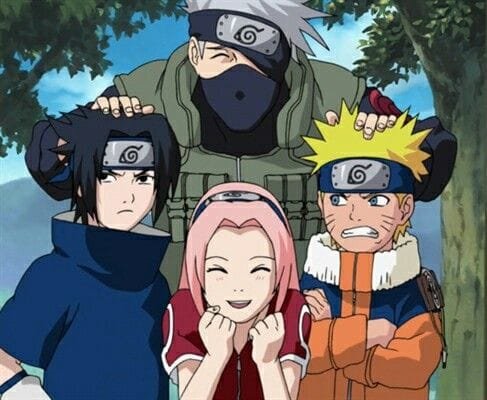 Time 7 de Naruto - Sasuke, Kakashi, Naruto e Sakura