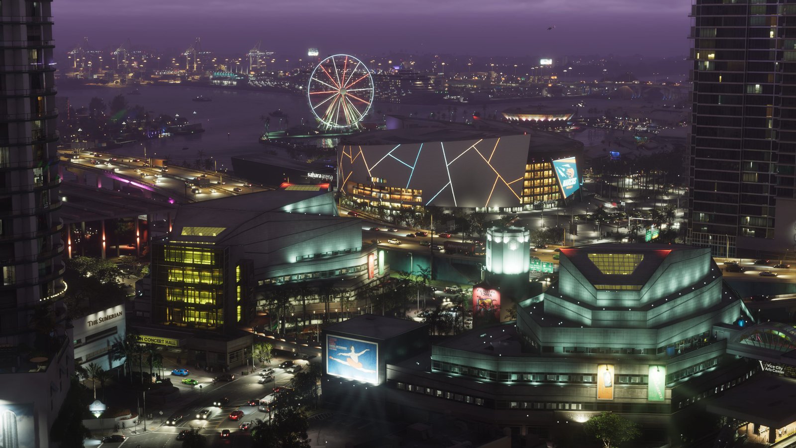 Miami à noite vista de cima