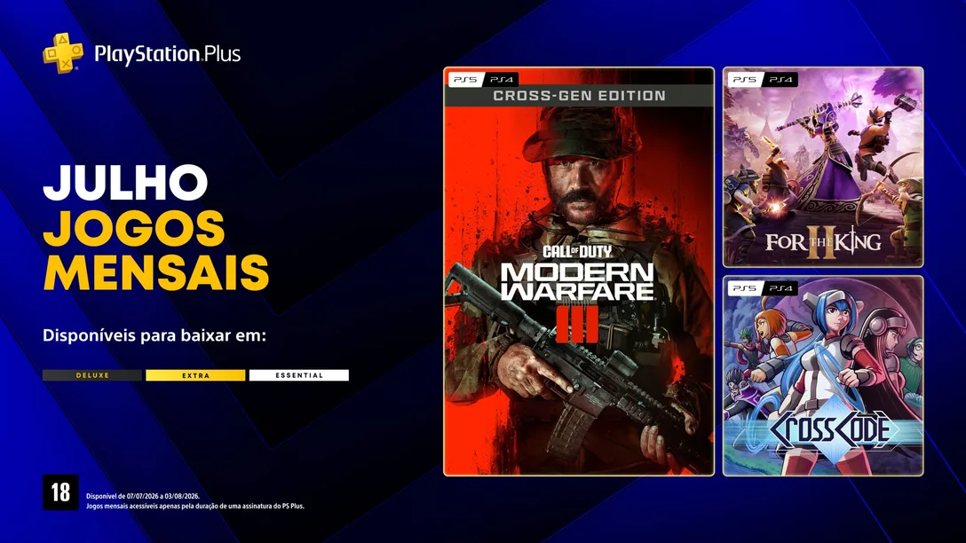 PS Plus de julho: jogos mensais já disponíveis para resgate — e o mês chegou com qualidade