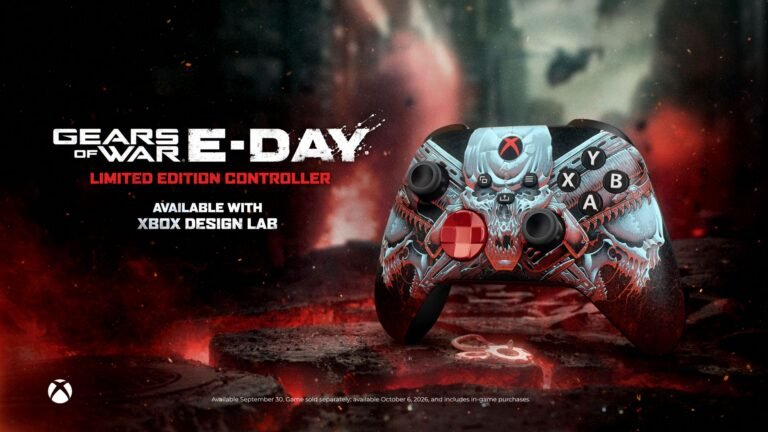 Controle Xbox Design Lab Gears of War: E-Day com arte de Luke Preece