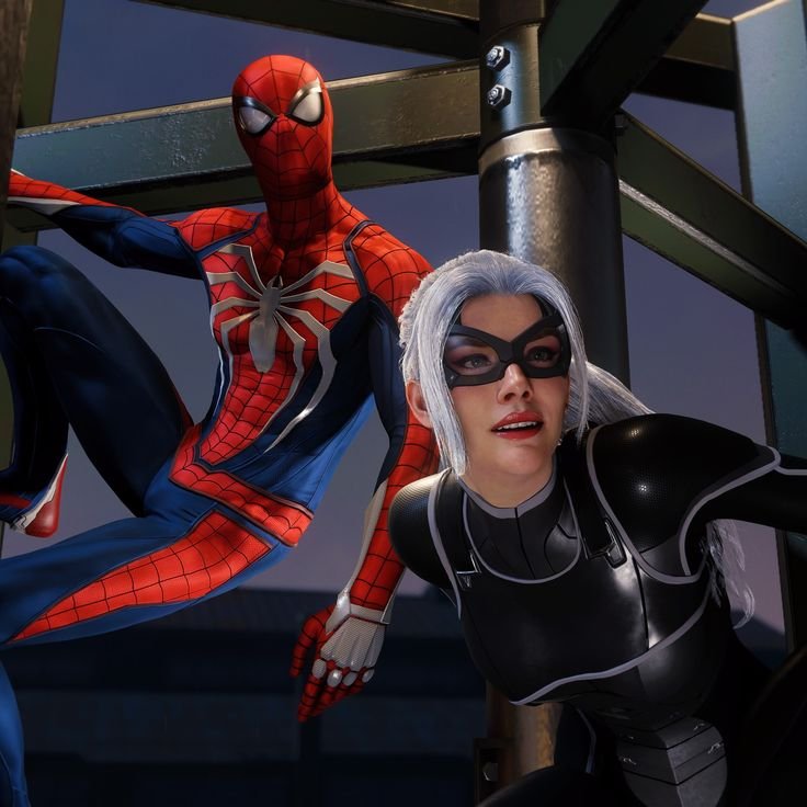 Spider-Man em ação em Nova Iorque com vilã ao fundo