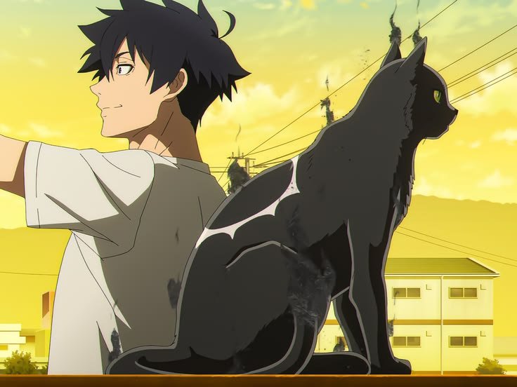 Black Torch - Jiro Azuma com Rago em cena do anime