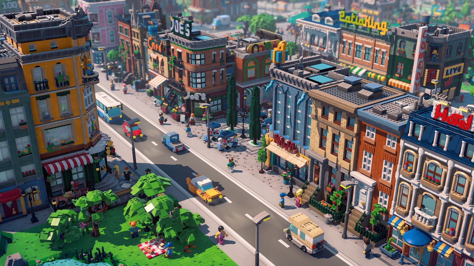 LEGO Skylines mostrando uma cidade construída com blocos
