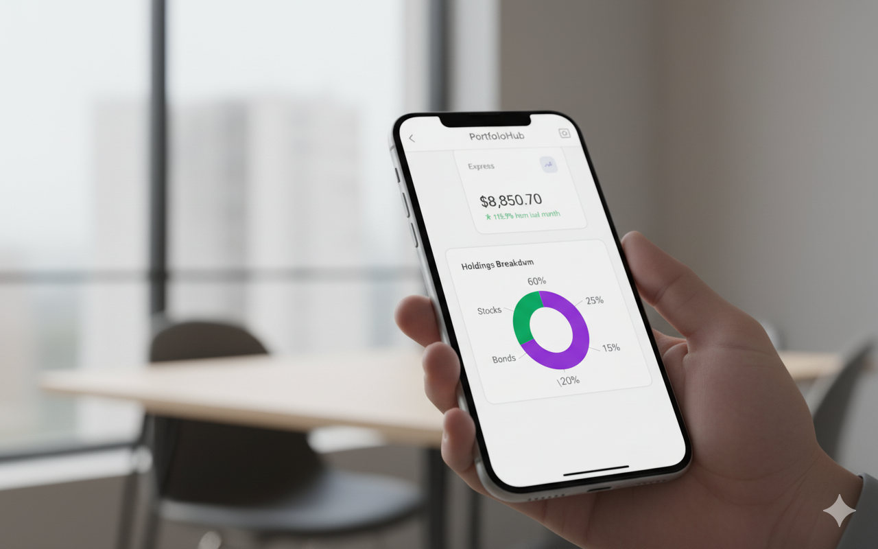 Mobile version of the fintech app showing a transaction summary
