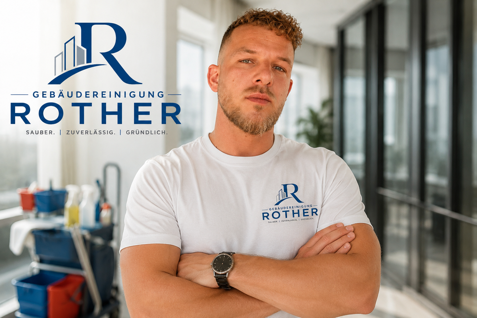Inhaber von Gebäudereinigung Rother in professioneller Arbeitskleidung