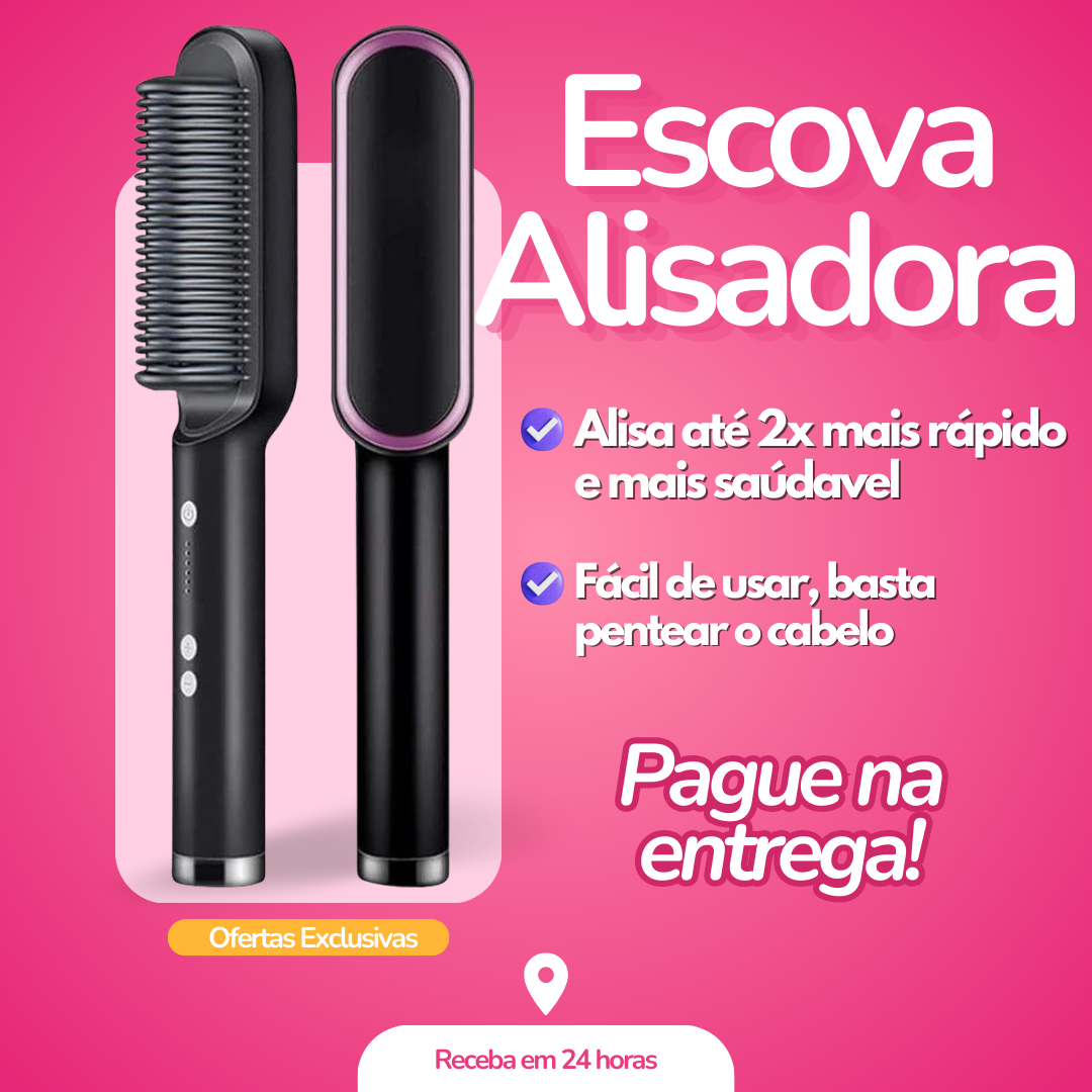 Escova Alisadora Hair 3 em 1 com pagamento na entrega