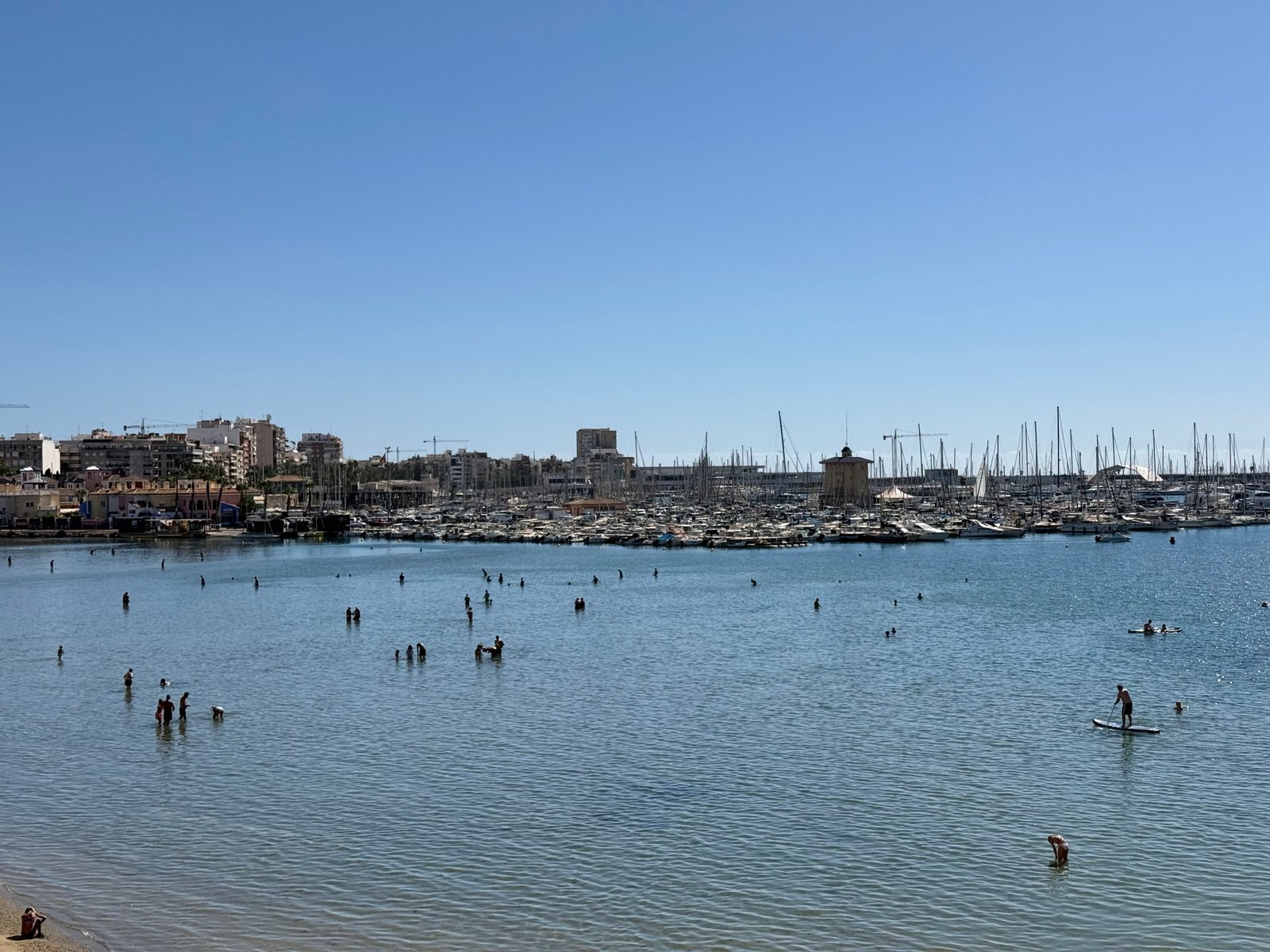 Aerial view of the Torrevieja coastline near Playa del Acequión