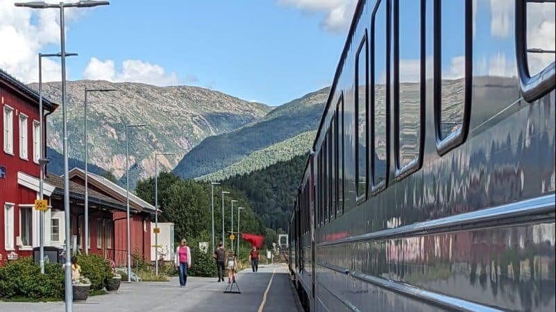 Train journey through Norwegian landscape