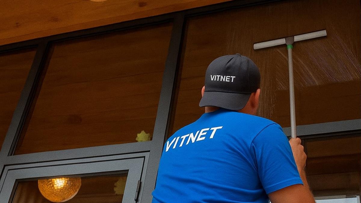 Baie vitrée et véranda nettoyées sans traces par VITNET en Gironde