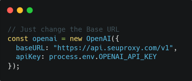 Imagem de código mostrando a integração com OpenAI