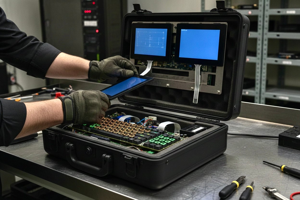 Sealed HMI overlay cross-section detail