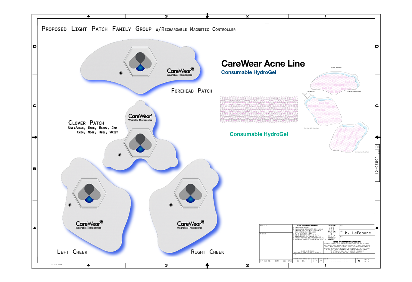 CareWear patch light emission uniformity
