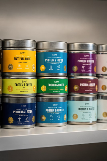 Stacked tinplate containers in the Premier Cans factory warehouse