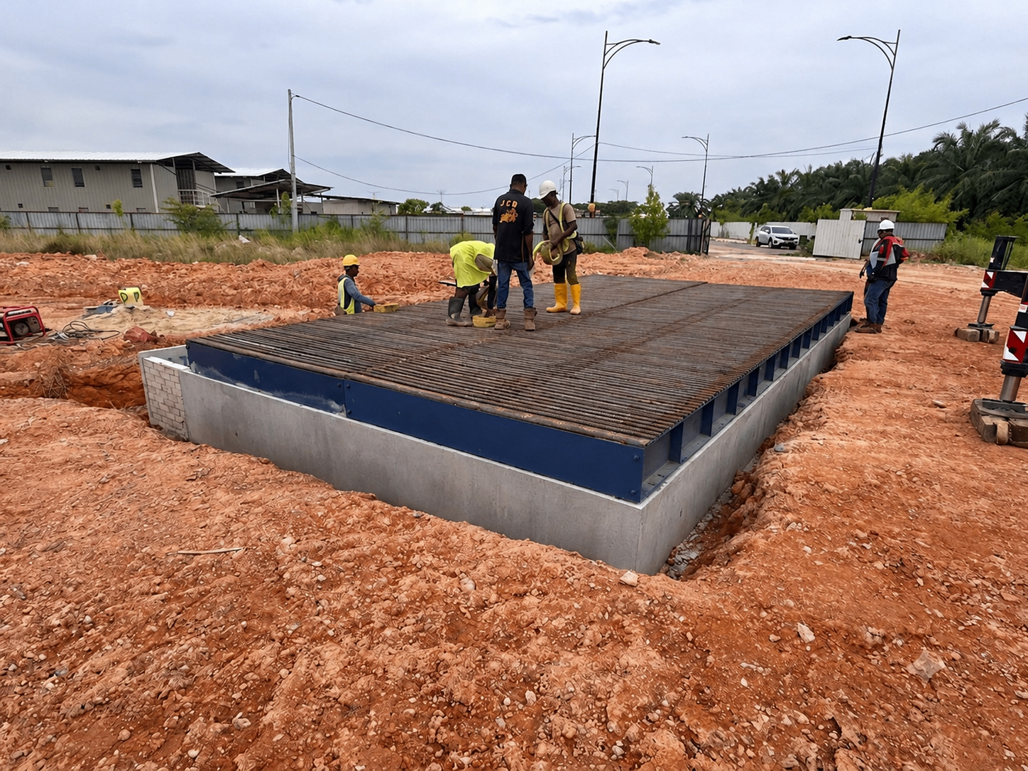 Precast Wash Trough modular reinforced concrete units ready for site delivery in Malaysia