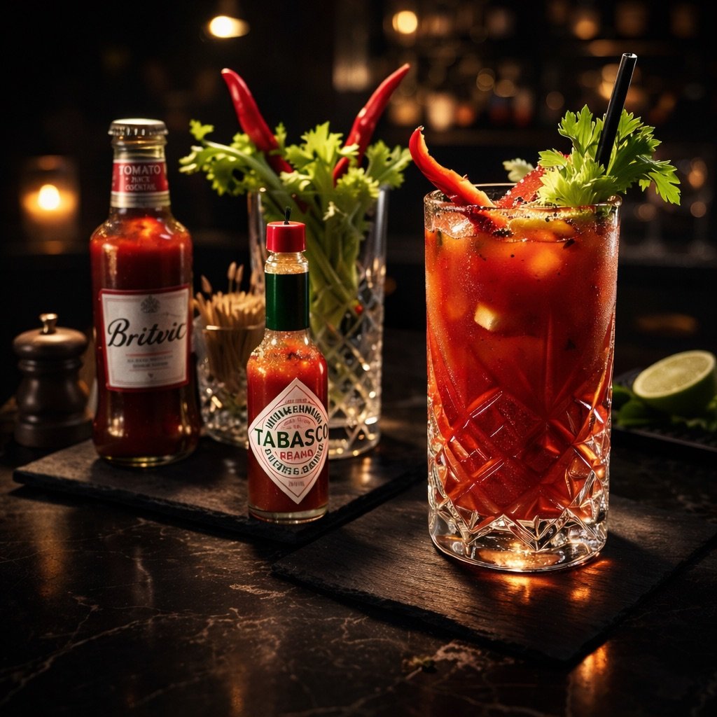 A spicy Bloody Mary at The Yew Tree bar