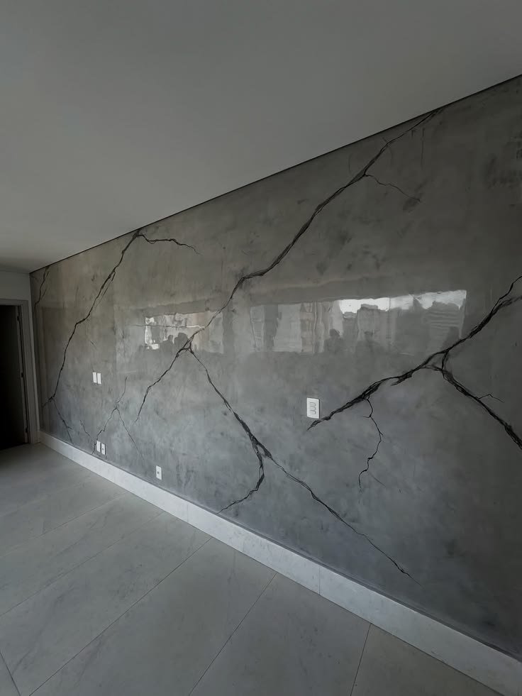 Parede com efeito decorativo marmorato