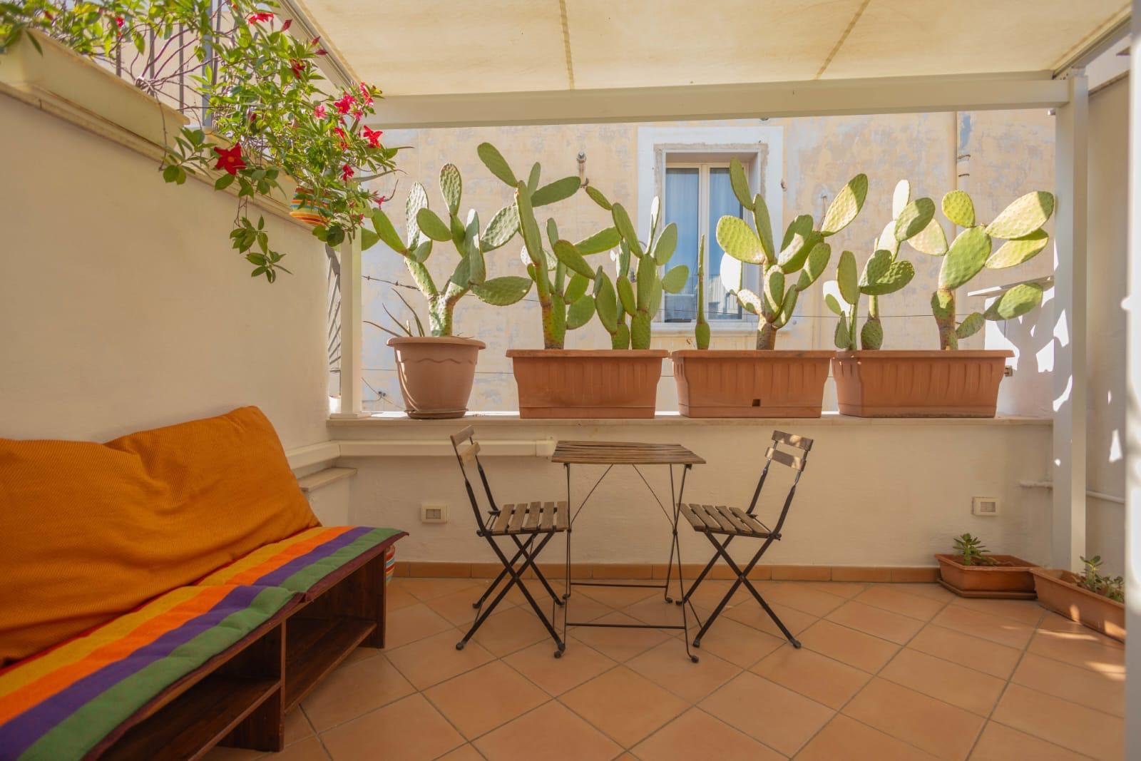The terrace of Lydiansuite with prickly pears