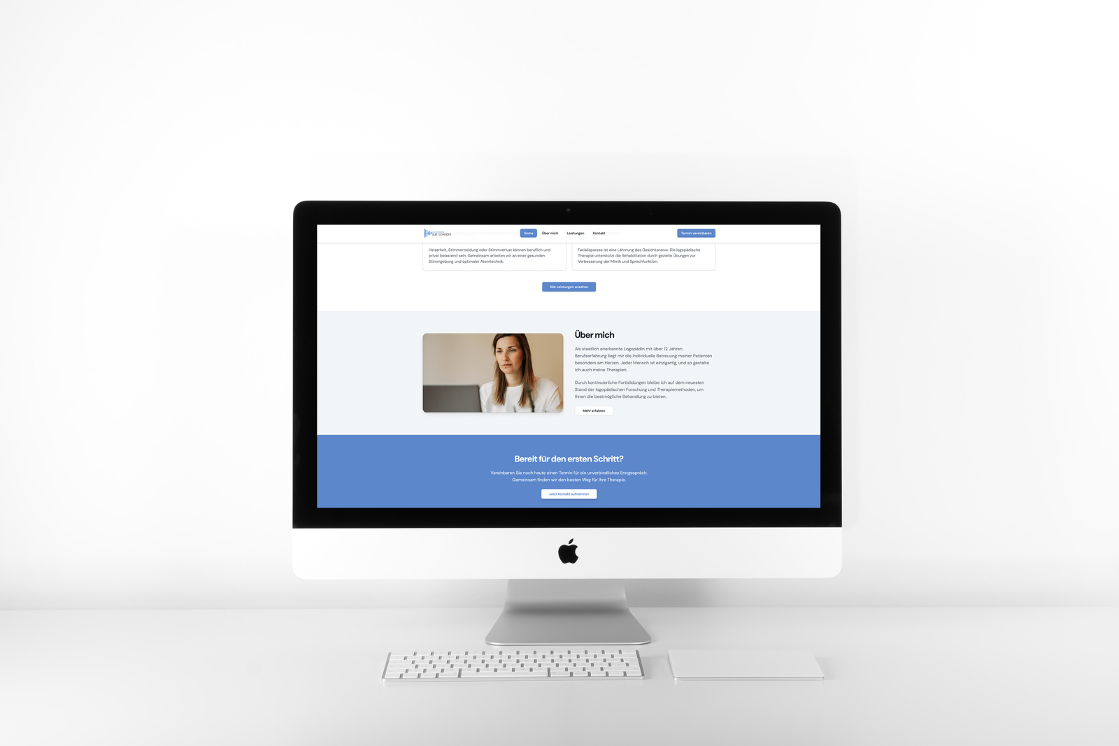 Website der Logopädie-Praxis Silke Schneider mit Informationen zu Sprachtherapie und Kontaktmöglichkeiten