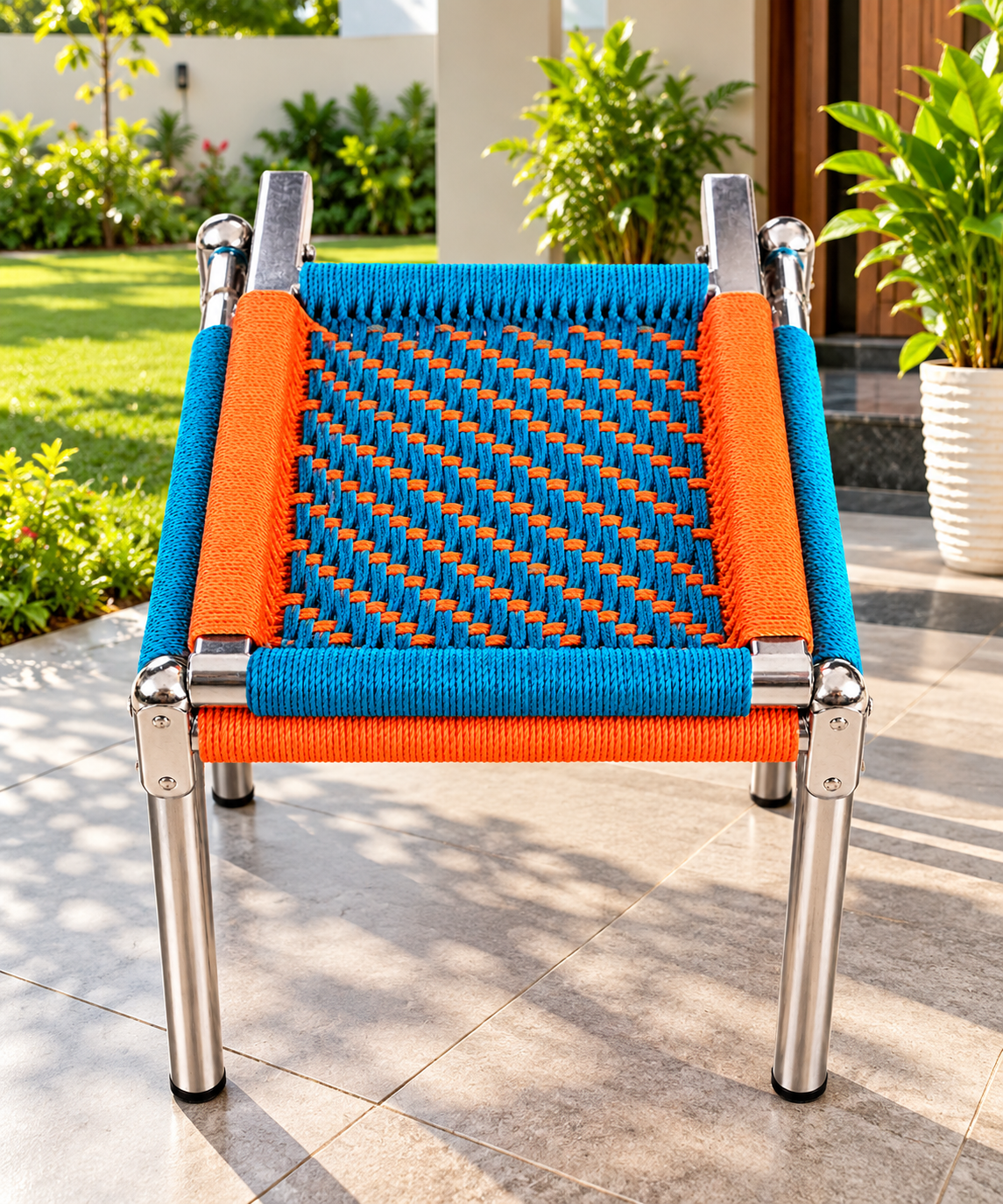 Mini Stool with Backrest – Stainless Steel