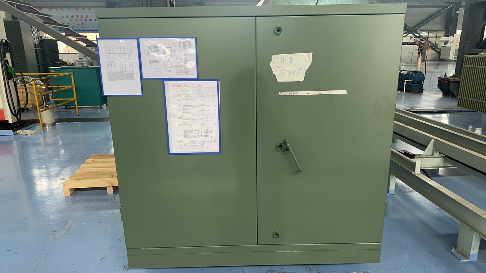 Pad Mounted Transformer Project Documents Attached for Review Pad mounted transformer cabinet with project documents attached for engineering review