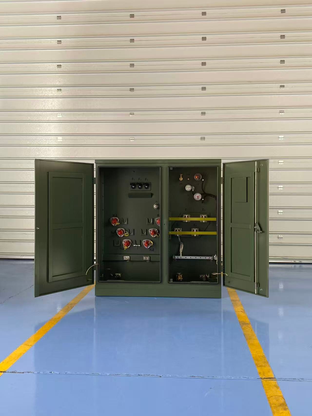 Pad mounted transformer open compartments for electronics factory power distribution review