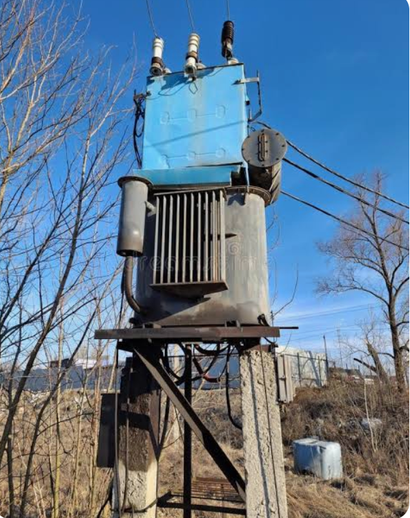 old outdoor pole mounted transformer requiring safe replacement review