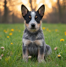 Cachorro Pastor Ganadero Australiano blue heeler con ojos azules