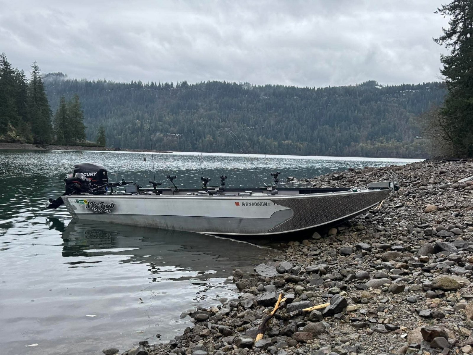 Scenic Pacific Northwest river fishing location